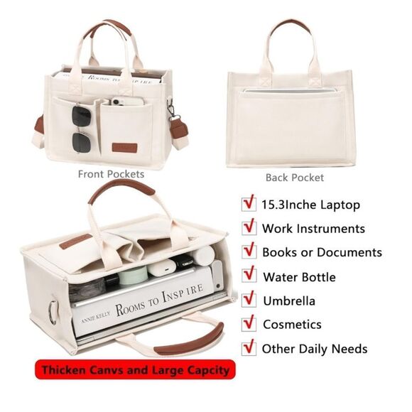 Large Canvas Tote Bag - Picture 3 of 5